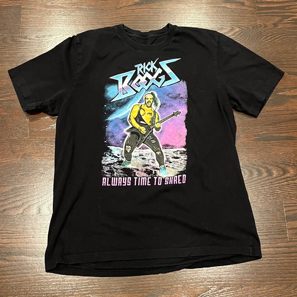 WWE Official Merch “Rick Boogs - Always Time To Shred” Graphic T-shirt Approx L